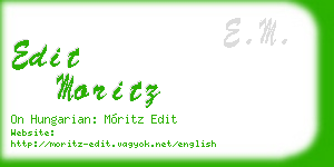 edit moritz business card